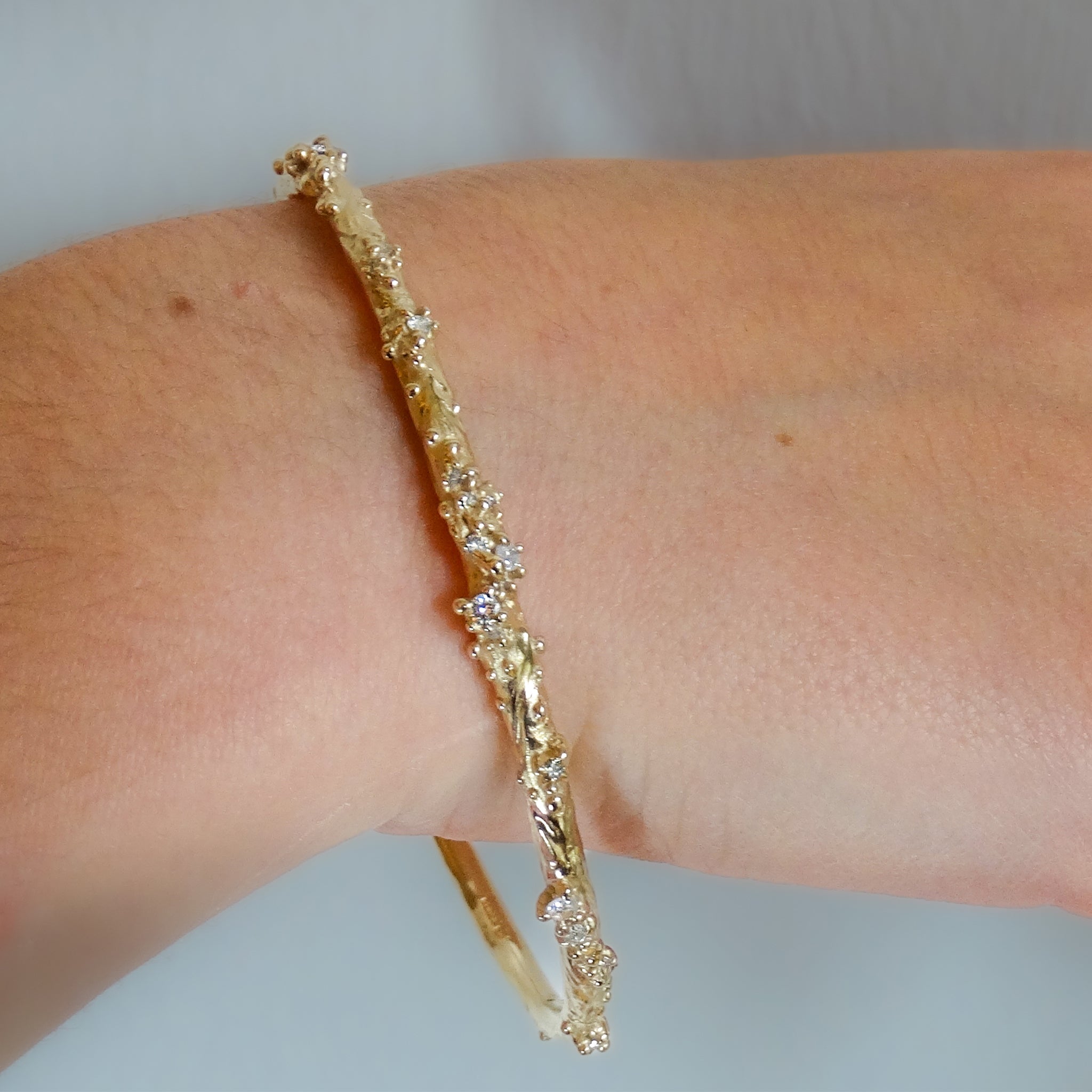 Starry Night Bangle in 9ct Yellow Gold & Diamonds